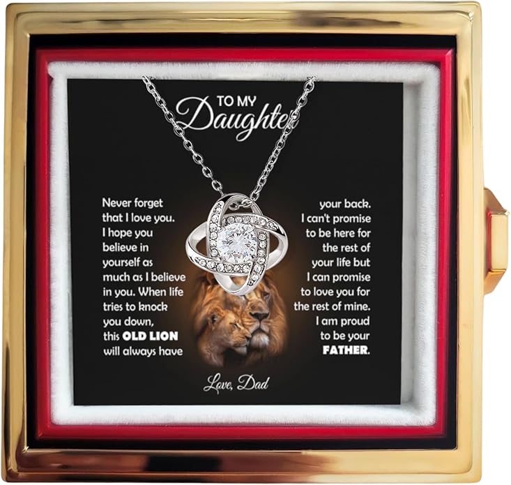 To My Beautiful Daughter Necklace from Mom & Dad | Cubic Zirconia Pendant with Heartfelt Message Card & Gift Box | Daughter Birthday, Graduation, Christmas Jewelry Gift from Parents
