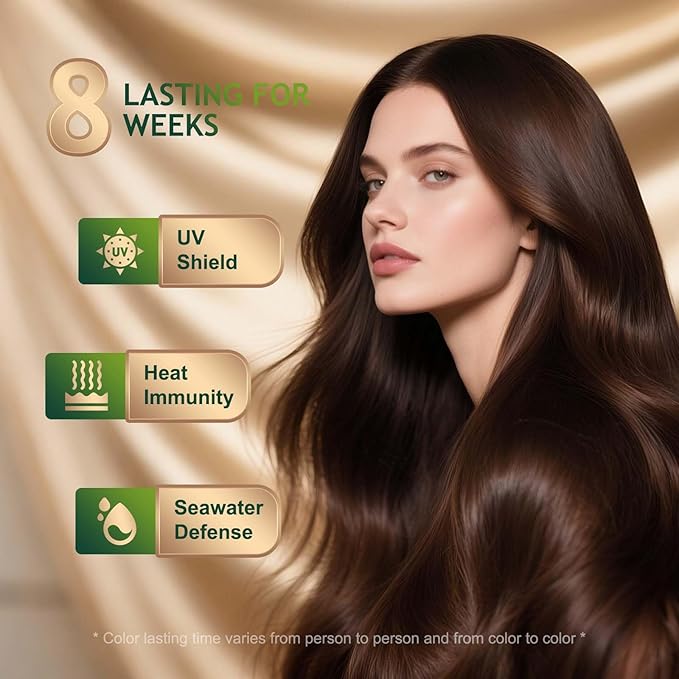 BioHueZ Permanent Hair Dye Hair Color for Gray Hair Coverage PPD-Free Hair Color Kit Medium Brown Hair Dye 3C Dark Mocha Brown Chocolate Brown