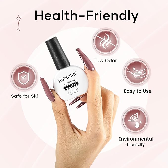 JODSONE Nude Brown Gel Nail Polish 10ml Gel Polish Chocolate Milk Nail Color Long-Lasting Chip-Resistant Professional Finish Easy to Apply Need U V Lamp Curing
