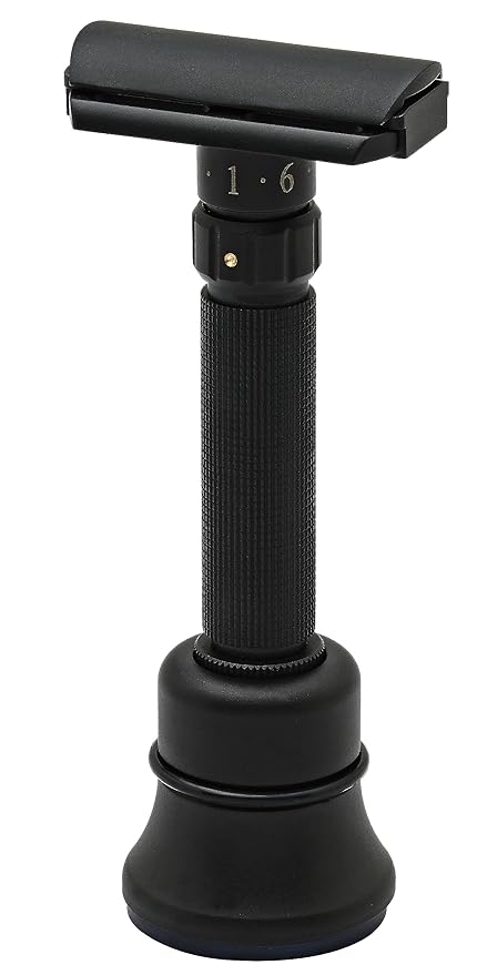 Pearl Flexi Adjustable Safety Razor Black Edition - Reusable Metal Razor made of 100% Brass | Eco Friendly Double Edge Razor for Men | Men's Shaving Razor for Father's Day Gift Option