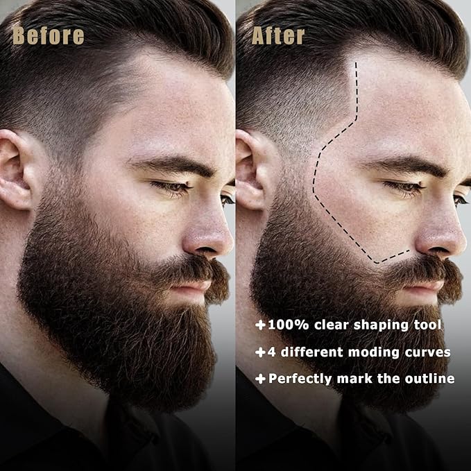 Noerrors Barber Pencil for Lineup Magic Hairline Beard Guide Shaping Pencils Barber Chalk for Design Hairline Razor Trace Black Brown White Barber Pencils Set with Sharpener Ruler Brush for Men