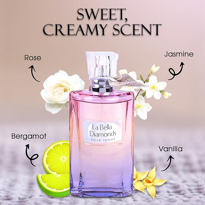 A CENTER Perfum Combo Set for Women - Floral Fragrance with Jasmine, Rose & Lily of the Valley | 3.4 Fl Oz Each Women Cologne Gift Set (La Bella/La Bella Diamonds/Bella De Paris EXT)