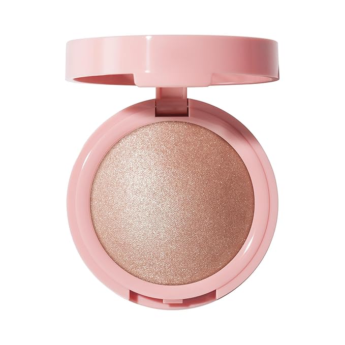 e.l.f. Halo Glow Silky Powder Highlighter, Long-Lasting Luminous Face Finish, Cake-Resistant With Micro-Shimmer, Vegan & Cruelty-Free, Blush Money