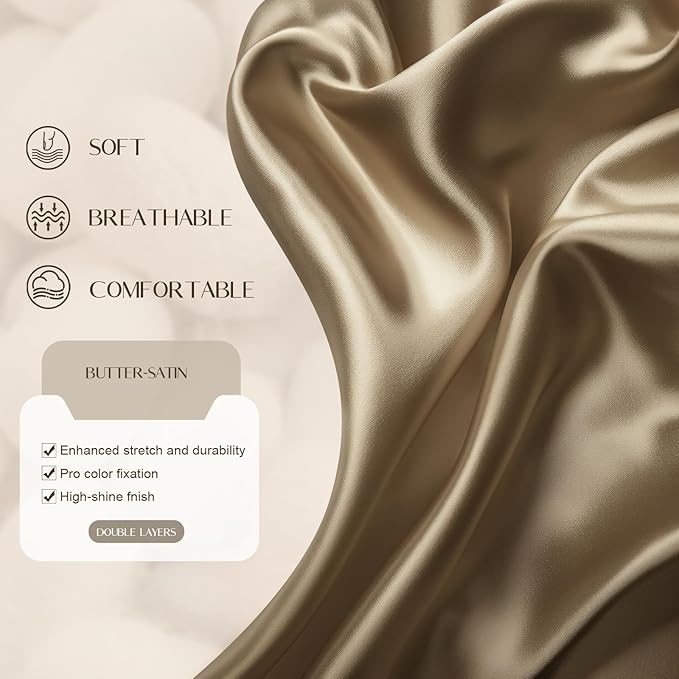 Satin Silk Bonnet for Men & Women, Double Layer Silk Sleep Bonnets, Soft Satin Lined Bonnet for Curly & Natural Hair