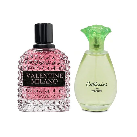 AFLUXE Women's Perfume Combo Set Milano Women&Catherine Floral Fruity Fragrance Eau De Parfum Elegant 100ml Bottle Natural Spray Each for Daily Used
