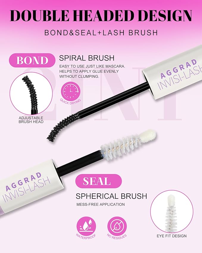 Flora Lash Clusters Kit Wispy Fluffy 8-18mm Hybrid Volume Eyelashes Cluster Extension Kit D Curl Individual DIY False Lash Extension Kit with Lash Bond and Seal, Thin Invisible Black Lash Band