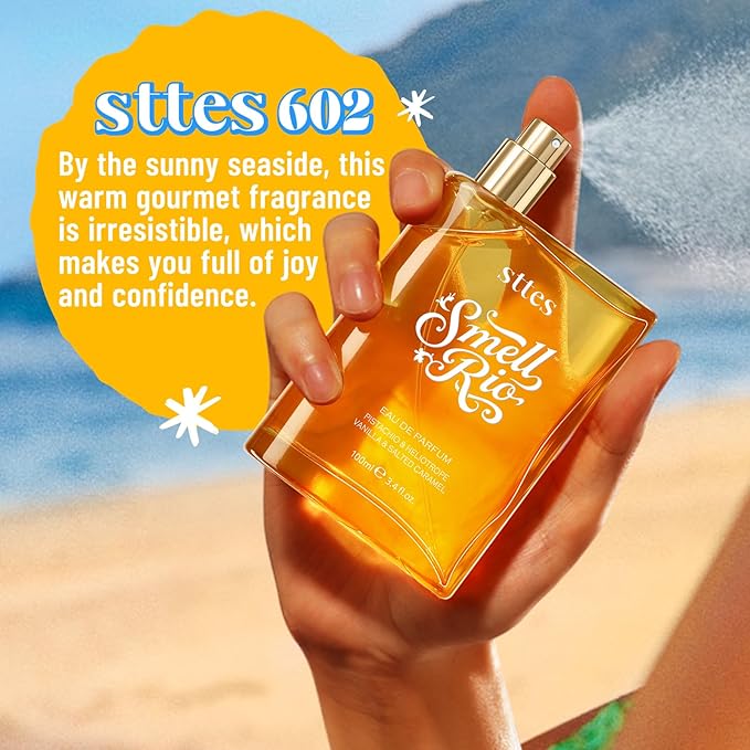 Sttes Perfume 02# (Original 602 Irresistible Sunshine)– Long-Lasting Hair Perfume for Women with Vanilla, Salted Caramel & Gourmet Notes – Sweet Scentual Fragrance Eau de Parfum 100ml (3.4 fl oz)