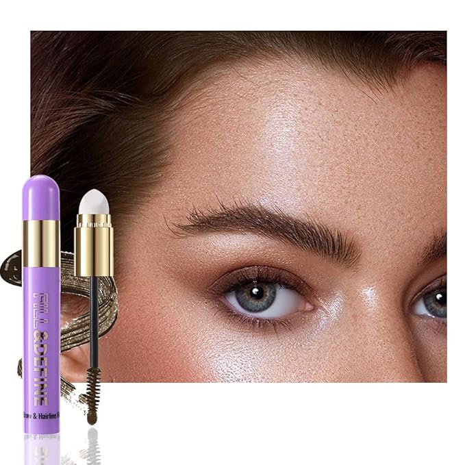 JUAAZIN 3 In 1 Hair Color Concealer Stick - Temporary Gray Hair Cover Up, Root Touch Up Hair Mascara with Precision Applicator, Waterproof Long Lasting for Eyebrows Beard Hairline 06# Deep Brown