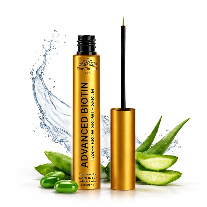 Advanced BIOTIN Eyelash Growth Serum for Longer, Fuller, Thicker Lashes & Eyebrows, Lash Serum for Eyelash Growth- Fast Results 2-4 weeks