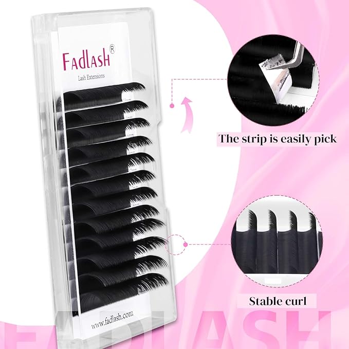 FADLASH Eyelash Extensions D Curl 0.07 15-20mm Mixed Tray Easy Fan Lash Extensions Volume Lashes 2D-10D Self Fanning Lash Extensions (0.07-D, 15-20mm Mix)