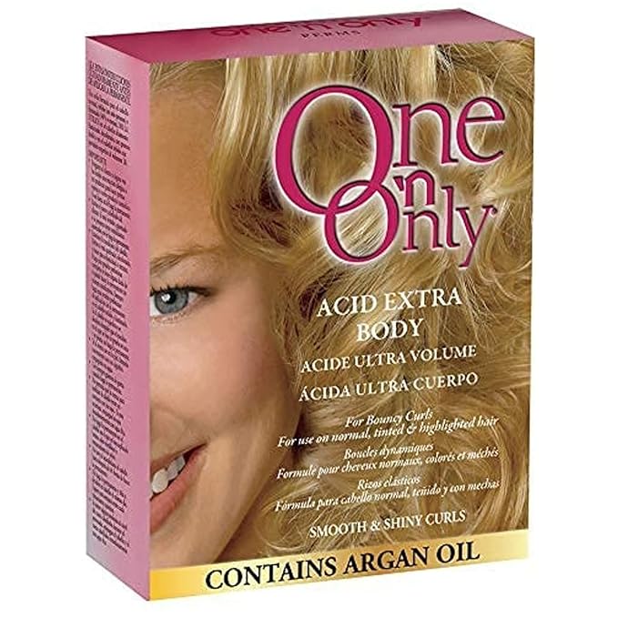 One 'N Only Acid Extra Body Hair Perm - At Home Perm Kit with Argan Oil for Bouncy Curls - Provides Firmer & More Manageable Curls for Normal, Tinted, and Frosted Hair (1 Kit)