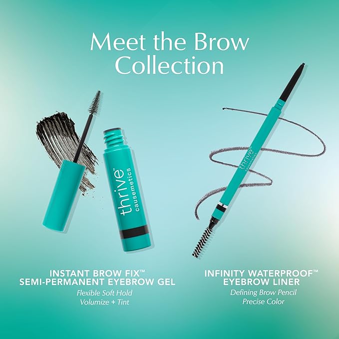 Thrive Causemetics Instant Brow Fix Semi-Permanent Eyebrow Gel, Waterproof Tinted Eye Brow Gel with Vitamin B5, Smudge-Proof, Vegan & Cruelty Free, Blanka (Taupe)