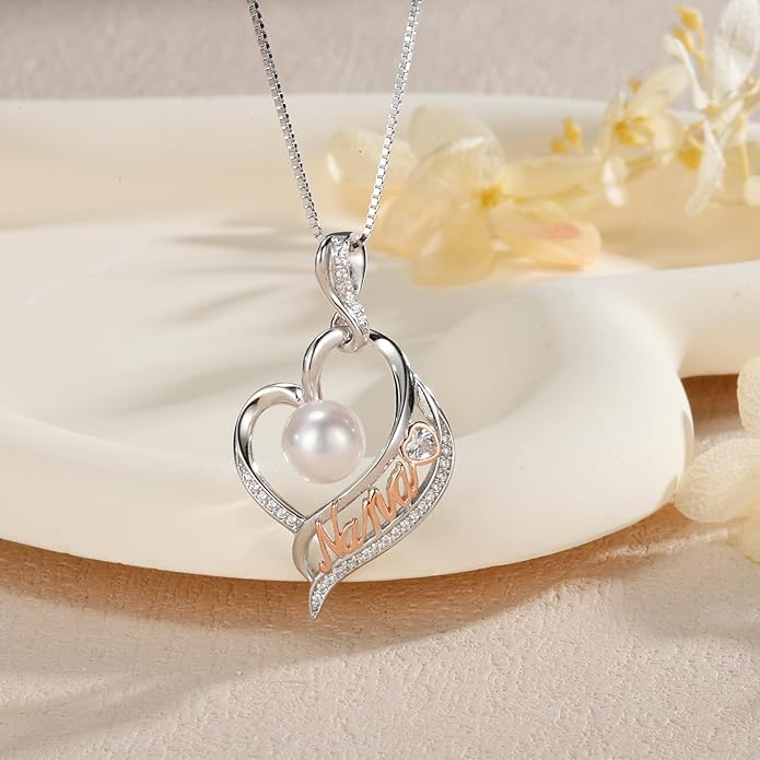 LEIDANY Mothers Day Gifts for Mom -Grandma Mom from Daughter Son, Gifts for Wife Nana Mother Birthday-Christmas Day for Women Her Jewelry Gift, Pearl Necklaces