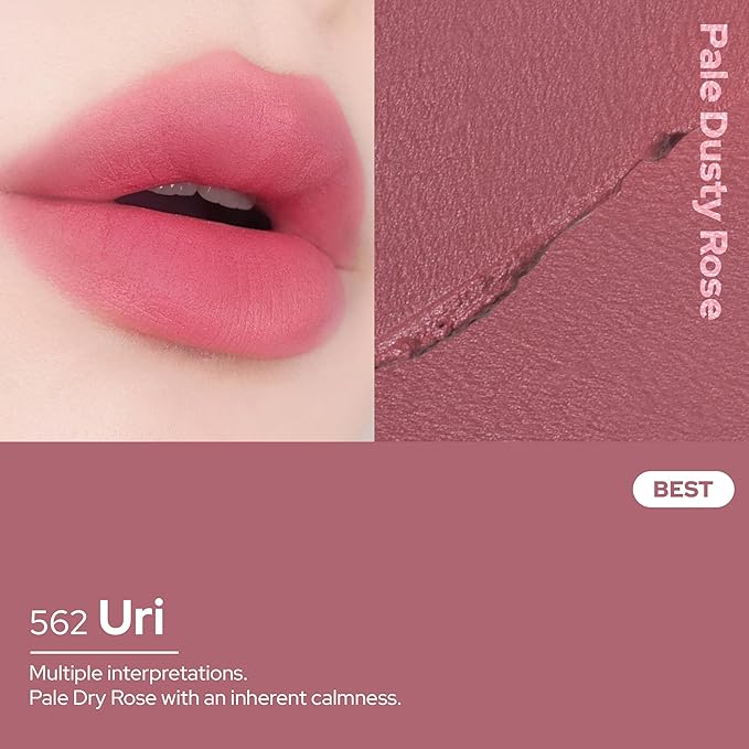 Unseen Blur Soft-matte Lip Tint Long-Lasting Stain, Blendable 3.2g, Holiday Stocking Stuffer, Winter Makeup Essentials (562 Uri, 0.11 oz)