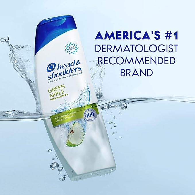 Head & Shoulders Dandruff Shampoo, Clinically Proven Anti Dandruff & Scalp Care Treatment, Fresh Green Apple Scent, Paraben-Free, 32.1 Fl Oz Each, 2 Pack