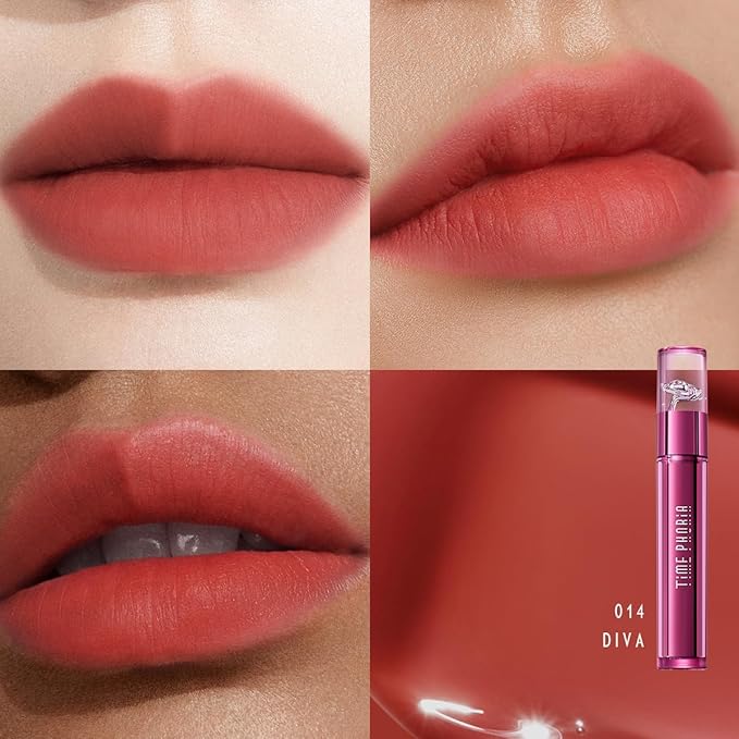 Altera Blurring Lip Tint 014 Diva, Burnt Orange Glossy to Soft Matte Finish, Blur Lip Lines, Weightless No-Sticky Airy Velvet Texture, Vibrant Hydrating Long-Lasting Lip Makeup
