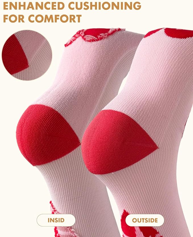 Lalapapa Cute Compression Socks for Women - 3 Pairs 20-30 mmHg Graduated Support Lightweight for Daily Wear Travel Nurse