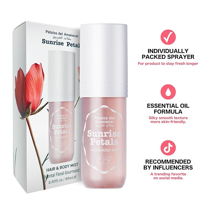 JA VEIR Body & Hair Fragrance Mist Original Perfumed Vanilla Spray for Women (Sunrise Petals)