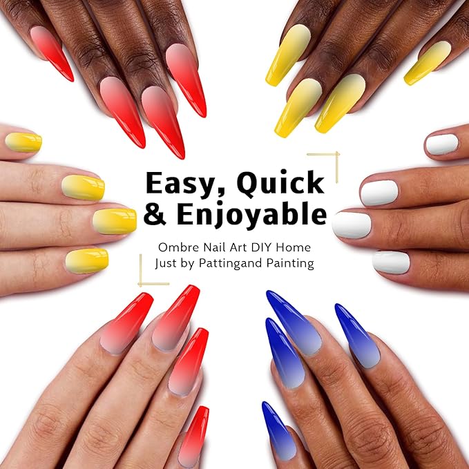 Karroy Sponge Pat Paint Nail Gel, Blending Colors Ombre Nails Gradient Gel Nail Blush Blooming Aura Nails Drawing Stripper Floral Painting Nail Art, No Wipe, UV/LED Curing 5ml 1PC (Red)