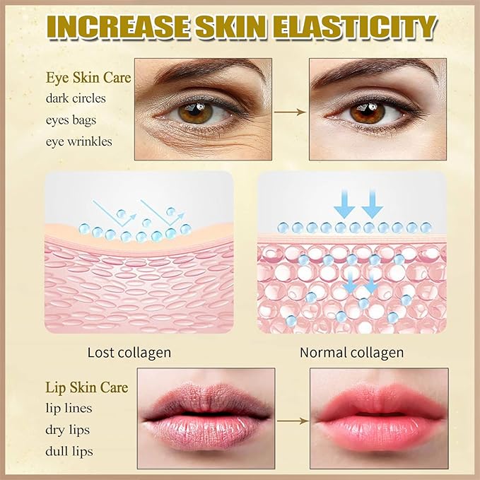 Miniling 30 Pairs 24K Gold Eye Masks & Lip Masks, Crystal Collagen Under Eye Patches for Puffy Eyes, Lip Mask Skincare, Small Gifts for Women,Valentines Day Gifts, Galentines Gifts, Bulk Gifts