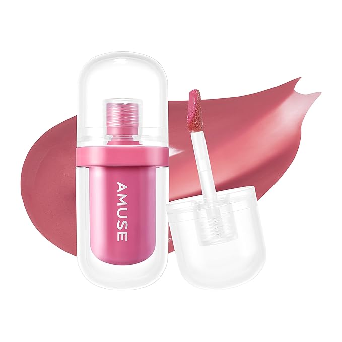 Amuse Seoul Jel-Fit Tint (08 Gorgeous Mauve) | Korean Jelly Lip Tint, Long-Lasting Lip Stain, Hydrating & Glossy, Hyaluronic Acid for Smooth Moisturized Lips, High Pigmentation, Vegan