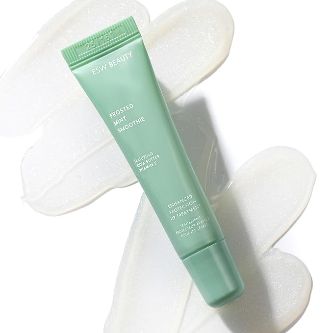 ESW Beauty Frosted Mint Smoothie Shimmer Lip Treatment – Cool Mint & Vanilla with Shea Butter & Vitamin E for Refreshing Moisture & Lip Defense