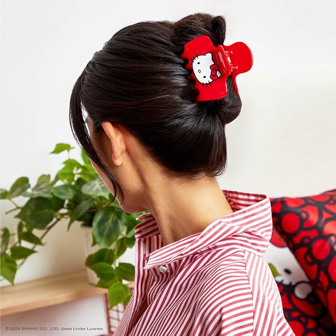 Kitsch Hello Kitty Recycled Plastic Puffy Medium Hair Clips for Women, Medium Claw Clips for Thick & Thin Hair | Ideal Gifts for Women, 1 Piece