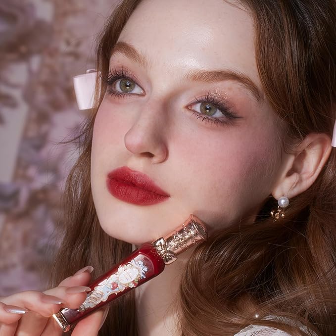 Flower Knows Strawberry Rococo Cloud Lip Cream,Long Lasting Burgundy Matte Lipstick,Hydrating Lip Stain,Transfer & Smudge Proof Velvet Liquid Lipstick for Girls&Women,0.12 Fl Oz(S08 Velvet Redwood)
