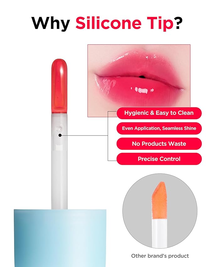TOCOBO Juicy Berry Plumping Lip Oil 12 Cherry Ade – Korean Vegan Hydrating Lip Oil with Plant Oils for High Shine Gloss - Non Sticky Formula for All Skin Tones, 0.12 fl.oz.