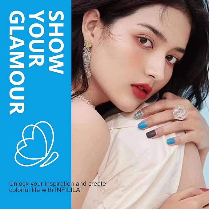 NXJ INFILILA Blue Gel Nail Polish, 15ml 0.51oz One-Stroke Coloring Light Blue UV LED Nail Polish, Hema Free Color Gift for Women Art Manicure Salon DIY Design Decoration at Home SQ211