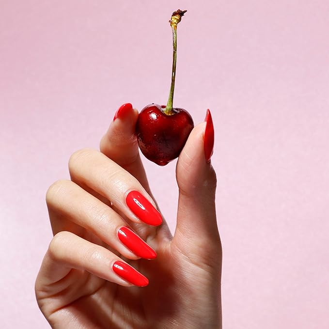 LONDONTOWN lakur Nail Polish - Chip-Resistant, Non-Toxic, Conditions & Hydrates Nails | Glossy Bright Red, Maraschino Cherry, .40 fl oz