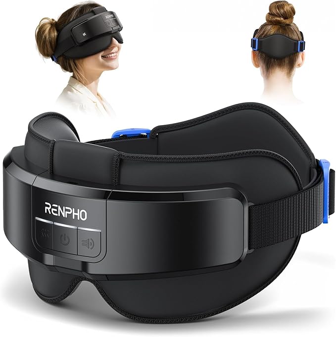 RENPHO Eyeris Masc Head & Eye Massager, FSA Eligible HSA, Valentines Day Gifts for Women Men, Headache Massager for Forehead, Occiput and Temple, Heated Face Mask, Massager Scalp Stress Relax