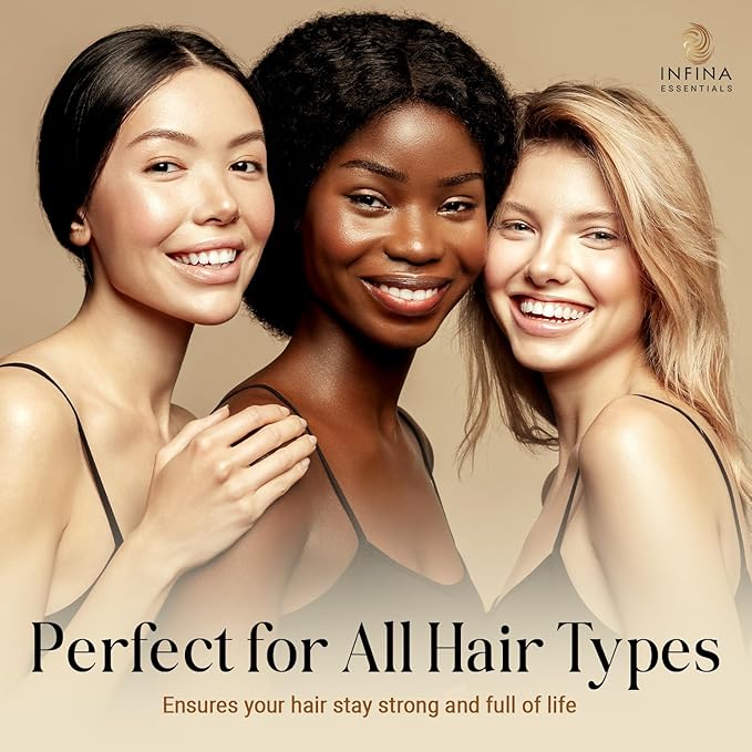 INFINA ESSENTIALS Batana Oil Shampoo | 16 fl oz | with Biotin & Tea Tree | Moisturizing, Strengthening & Nourishing Formula | Promotes Hair Growth and Thickness