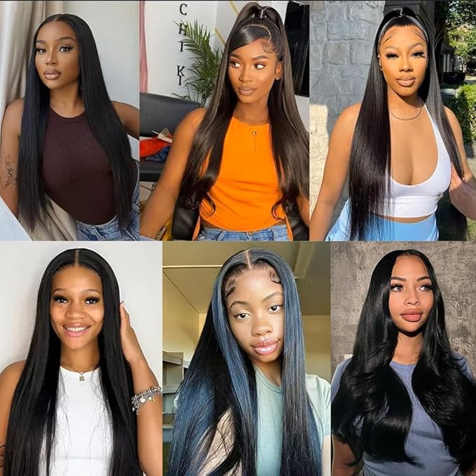 12A Human Hair Bundles with Closure 14 16 18+12 Inch Brazilian Straight 3 Bundles Human Hair with 4x4 Lace Closure Unprocessed Virgin Human Hair Extensions