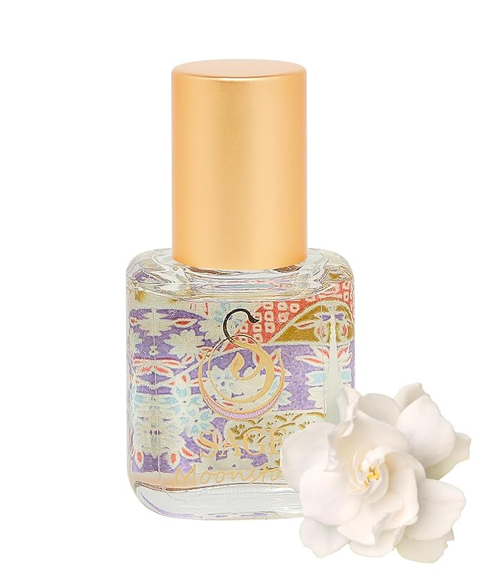 The Sage Lifestyle Moonstone Roll On, Oil, Extract, Gardenia, Lily, Vanilla Musk, Egyptian Musk, Perfume for Women, Long Lasting, Floral Fragrance, Parfum, 1/4 oz, Travel Size, Mini Perfume for Women