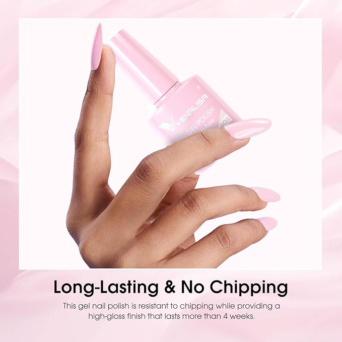 VENALISA Pink Gel Nail Polish 1 Pcs Soak Off UV Gel DIY at Home Manicure Salon Nail Art For Girls Women