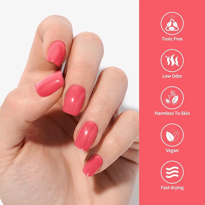 VENALISA Red Gel Nail Polish 1 Pcs 12ml Coral Red Color Gel Polish Soak Off UV Salon Manicure DIY at Home Nail Art For Girls Women