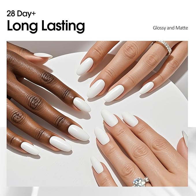 VENALISA White Gel Nail Polish, 1 Pcs White Gel Polish Color High Gloss Soak Off U V Nail Manicure Salon and DIY at Home Gifts for Women