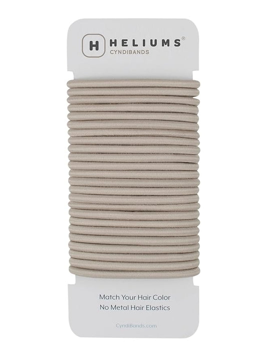 Cyndibands Elastic Hair Ties – Ash Blonde- No Damage 4mm Ponytail Holders for Women & Kids, 24-Pack Hair Elastics in Neutral Colors