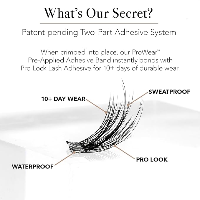 Pro Lash ProWear Professionally Styled Lash Clusters - Easiest to Apply Eyelash Cluster - 10 Day Eyelashes - Waterproof Lashes Clusters - Single Set - Mega 2.0 No. 07 - Black