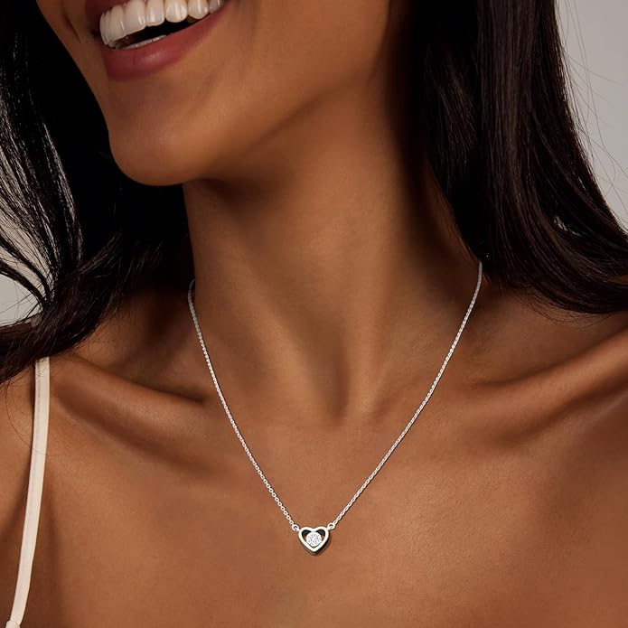 Luxval Diamond Pendant Gold Necklace for Women，Dainty 18k Gold Plated Choker Necklaces Simple Gold Jewelry Gifts for Women Girls
