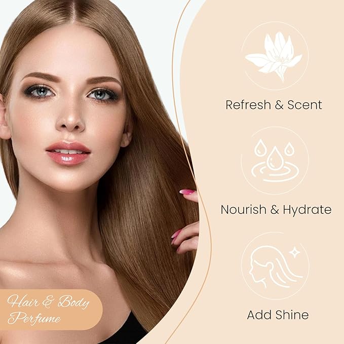 Mxvbaty Hair Perfume for Women Vanilla Pheromone, Hair & Body Shine Spray Nourishing and Hydrating Mist Fragrance, Eau Parfum Long Lasting & Add Shine Portable, Light Perfume, 30 ml