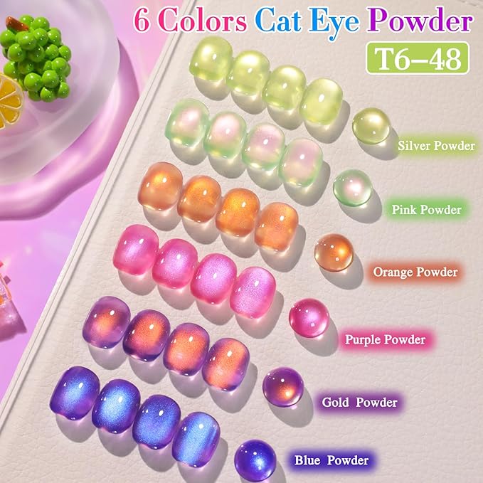 Double Rhythm 0.5 OZ Cat Eye Gel Polish with Magnet 15ML Holographic Glitter Shimmer Translucent Jelly Color Magnetic Nail Polish Salon DIY at Home (Navy Blue-MC1249)