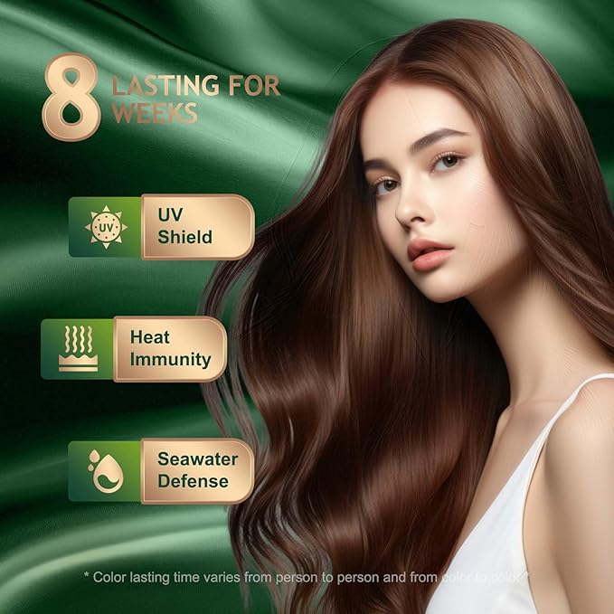 BioHueZ Permanent Hair Dye Gray Coverage Hair Dye PPD-Free Hair Color Kit 4A Cream Latte Brown