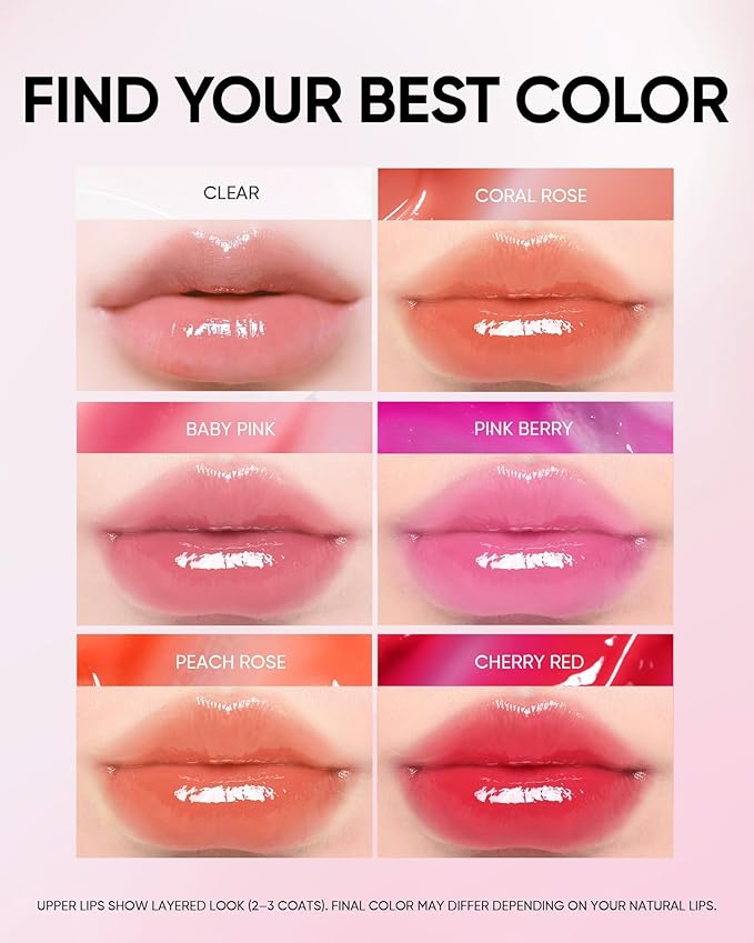 Peptide Brightening Lip Serum, Hydrating & Plumping Tinted Lip Gloss, Moisturizing Lip Balm with Polypeptides & Squalane for Glossy Sheer, Smooth Lips (05 Peach Rose)
