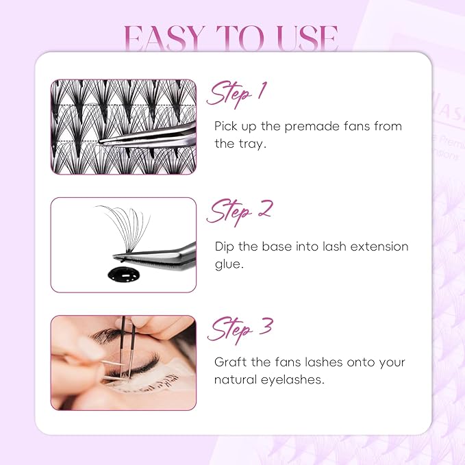 FADLASH Premade Lash Fans D Curl Premade Fans Eyelash Extensions 10D 0.07 Volume Lash Fans Premade Handmade Premade Lash Extensions Fans (10D-0.07-D, SCH)