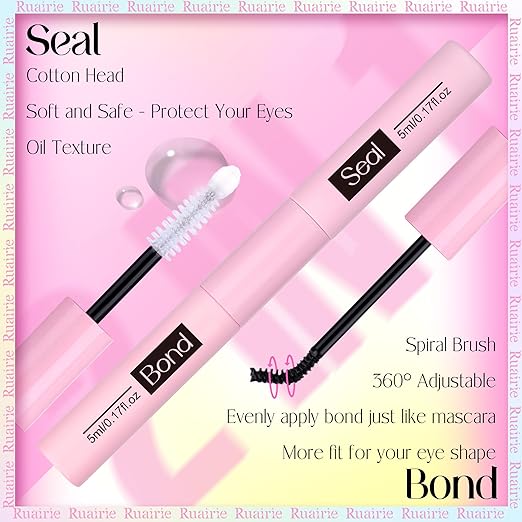 Bond and Seal Lash Glue for Eyelash Clusters Strong Hold Lash Cluster Glue 2 in 1 Lash Bond and Seal Waterproof by Ruairie
