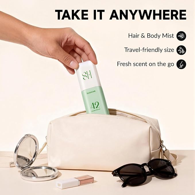 slashome Hair Perfume for Women, Alcohol-Free Coconut Pistachio Hair & Body Mist, Lightweight Long-Lasting Fragrance for Hair, Wigs, Body & Fabric, Birthday & Valentine’s Day Gift, 100ml / 3.38 fl oz