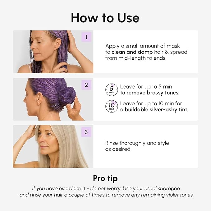MAREE Deep Conditioning Purple Hair Mask for Blonde Hair 2 PACK – Purple Toner for Brassy, Bleached, Silver, or Color Treated Hair – Keratin Hair Treatment – Matizador Para Cabello Rubio