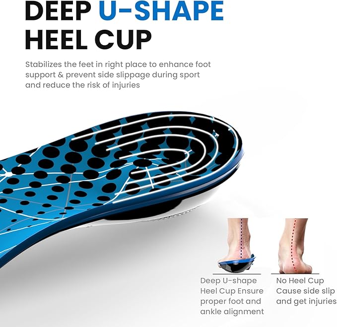 Plantar Fasciitis Arch Support Insoles - Welnove Heavy Duty High Arch Inserts Standing All Day, Fatigue Reduce - Orthotic Cushion for Foot Pain, Flat Feet, Heel Spurs, Man & Women, Fit Most Shoes (M)
